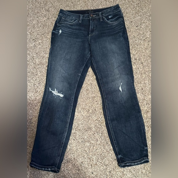 Silver Jeans Denim - Silver Western Glove Works Avery Skinny Crop Jean